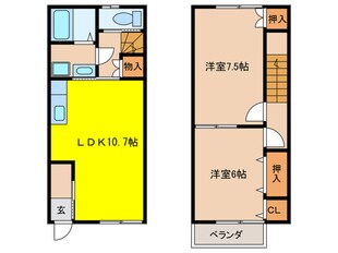 プラッサムコート今伊勢Bの物件間取画像